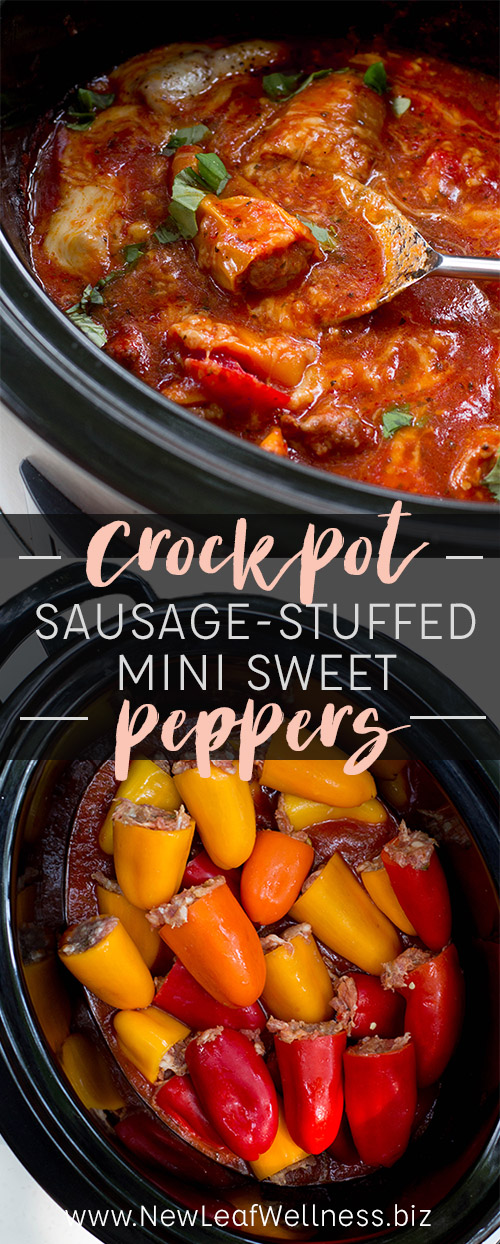 Crockpot Sausage-Stuffed Mini Sweet Peppers