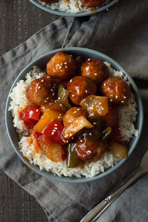 Crockpot Sweet and Sour BBQ Meatballs | The Family Freezer