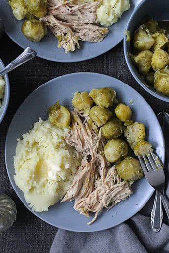 Slow Cooker Pork and Dilled Brussels Sprouts