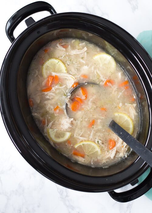 Crockpot Lemon Chicken and Rice Soup Recipe