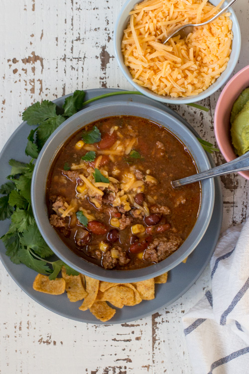 Slow Cooker Taco Soup Freezer Dinner Recipe! - Viva Veltoro