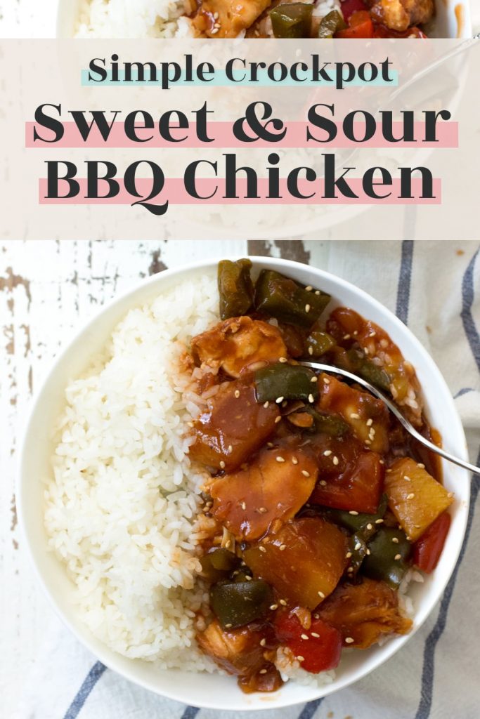 Simple Crockpot Sweet and Sour BBQ Chicken